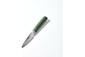 HexClad Paring Knife, 3.5-Inch Japanese Damascus Stainless Steel Blade, Full Tang Construction, Pakkawood Handle
