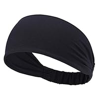 gu6uesa8n Yoga Sweat Headband for Men Women Elastics Seamless Bandana Turban Hair Wrap for Running Cycling Fishing Ourdoor Workout Black