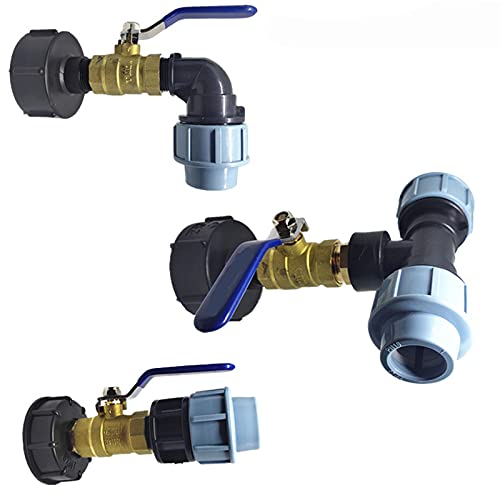 POWERTOOL IBC Tank, 1PCS IBC Tank Adapter Outlet Fitting/Adapter S60X6 with Range of Tap Outlets(Tee 20mm(3/4"))