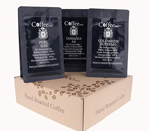 Coffeenes Arabica Bohnenkaffee Ganze Bohnen 6 x 100 g - Kaffeebohnen Coffee Beans - Kaffebohnen 6 Unterschiedliche… – Bild 3
