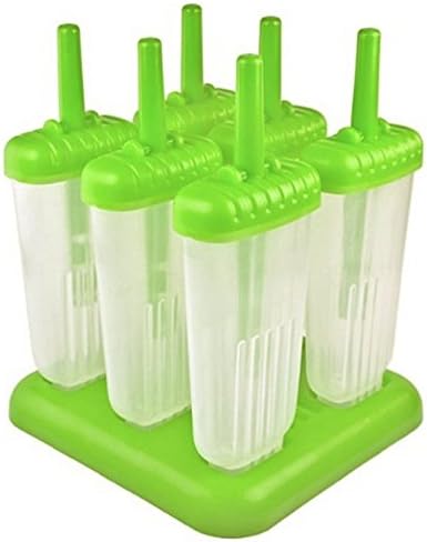 Popsicle Molds Ice Pop Maker Tupperware Quality 6 Pieces BPA Free (Green)