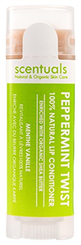 Scentuals 100% Natural Lip Conditioner, Peppermint Twist, 0.39 Ounce