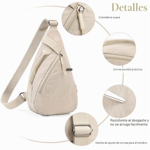 ANPTER Men's Shoulder Bag, Chest Bag, Waist Bag, Waist Bag, Crossbody Bag with Double Pocket, Water Resistant and Handless (Chest Bag)