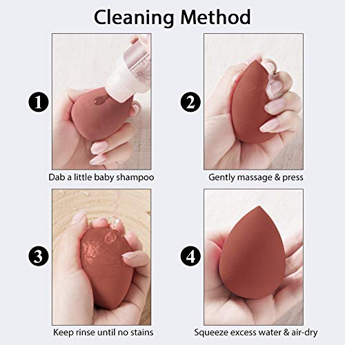BAIMEI Makeup Sponge Set 2 Pcs Makeup Sponges & 2 Storage Boxes, Soft Blending beauty sponge, Application Tools for Liquid, Cream and Powder