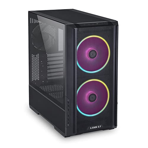 Lian Li Lancool 216 Mid-tower case with high cooling performance - Includes controller - dual front 160MM PWM fans and 1 rear 140MM PWM fan - Airflow focused - Up to 10 fans (LANCOOL 216RC-X BLACK)