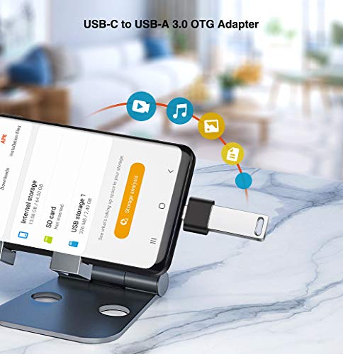 USB C to USB Adapter 2 Pack, Leizhan USB Type-C to USB 3.0 Adapter, USB C to USB A OTG Adapter Connector Compatible with Thunderbolt 3 MacBook Pro/Air 2019+,iPad Pro 2020,Samsung S8 S8+ S9,and More