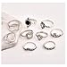 10pcs Vintage Women Mid Ring Set Crown Rhinestone Joint Knuckle Nail Ring Set