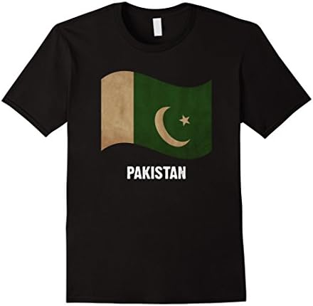 Mens Pakistan Flag Vintage T-Shirt 2XL Black