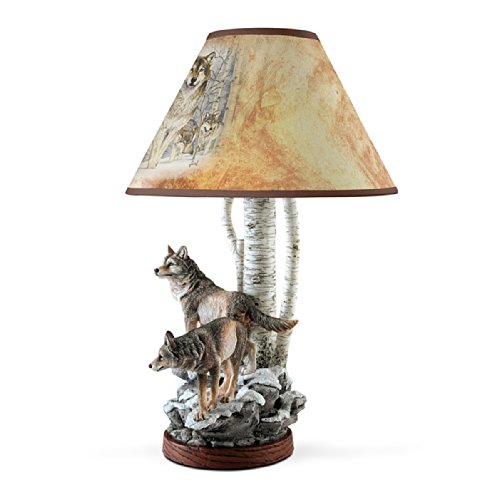 Al Agnew Spirit of the Forest Wolf Art Table Lamp by The Bradford