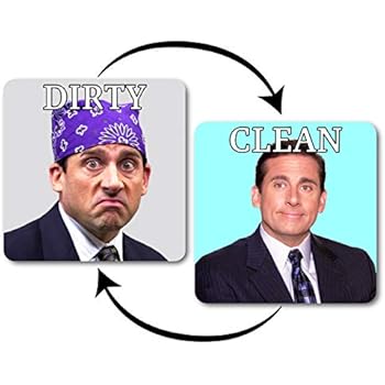 Prison Mike Dishwasher Magnet Clean Dirty Indicator, The Office Parody - Strong Kitchen Dish Washer Reversible Sign, Funny Double Sided Flip Magnet + Bonus Magnetic Plate