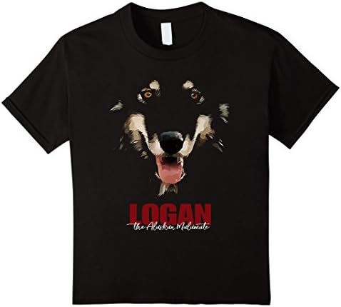 unisex-child Logan the Alaskan Malamute cool tee for men women 6 Black