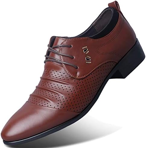 Femaroly Summer Point-Toe Cool Leather Oxford Dress Shoes Casual Formal Business Hollow Breathable Hole Walking Shoe