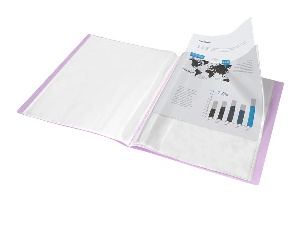 Liderpapel Window Folder 40 Pockets Polypropylene DIN A4 Lavender Opaque