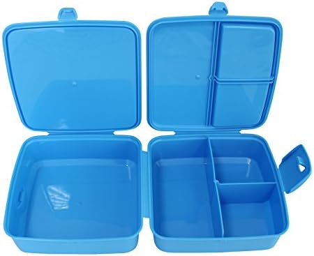 4-compartment lunchbox, breakfast box, break lunchbox blue