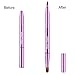 2 Pieces Retractable Eyebrow Lip Brush Soft Eyelash Makeup Brush Set With Cap Concealer Eyeliner Travel Cosmetic Brushes