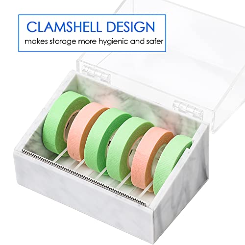 Roll Tape Holder White Lash Tape Storage Box DustProof Eyelash Tape Cutter Desktop Tape Machine