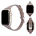 Wearlizer Thin Leather Compatible with Apple Watch Bands 38mm 40mm for iWatch Slim Strap Womens Mens Wristbands Leisure Narrow Bracelet (Metal Silver Buckle) SE Series 6 5 4 3 2 1-Deep Brown