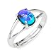 Fun Jewels Ocean's Mystique Marble Pattern Color Changing Oval Stone Mood Ring Size Adjustable