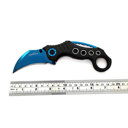 ALBATROSS EDC Cool Spring Assisted Folding Pocket Knives Tactical Sharp Raptor Claw Knife(Blue)