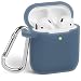 GMYLE AirPod Case, Silicone Protective Cover Skins with Keychain for Airpods Earbuds Wireless Charging Case, Accessories Set Compatible with Apple AirPods 2 & 1, Charcoal Blue [Front LED Visible] primary
