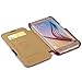 Galaxy S6 Case, Tomplus [Vintage Classic Series] [Genuine Leather] Folio Flip Corrected Grain Leather Case [1 Card Slot] with Magnetic Closure for Samsung galaxy s6 G920F (Retro brown)