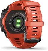 Garmin Instinct Solar Rugged GPS Smartwatch Flame Red Sports Health Monitoring view 2