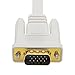 DTech Thin VGA Cable 15ft Slim Flexible VGA Male to Male Computer Monitor Cord 1080p High Resolution (White, 15 Feet)