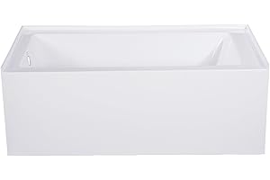 Kingston Brass Aqua Eden VTAP543022L 54-Inch Acrylic Alcove Tub with Left Hand Drain, White