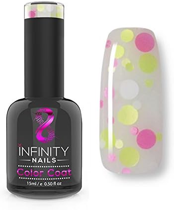 G06 Infinity Ongles Blanc Rose Vert Paillettes Vernis à
