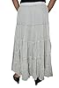 Women's Boho Grey Maxi skirt Sequin Embroidered Hippie Tiered Long Skirts