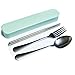 Dinnerware Set,Flatware Set Stainless Steel(Fork Spoon Chopsticks) with Portable Reusable Plastic Travel Case