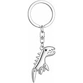 Dinosaur Keychain with Geometric Details and Rivet Joints,Cute Key Chain for Bag Charms Cool Keychains Gift for Women Men Young Adults and Dino Lovers Teens Boys
