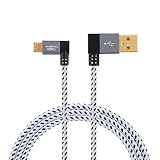 CableCreation 6.5Feet [2-Pack] 90 Degree USB 2.0 A to Micro USB B Cable, Double Angle-Dual Angled Micro USB Cable with Aluminium Case,2Meter, Space Gray