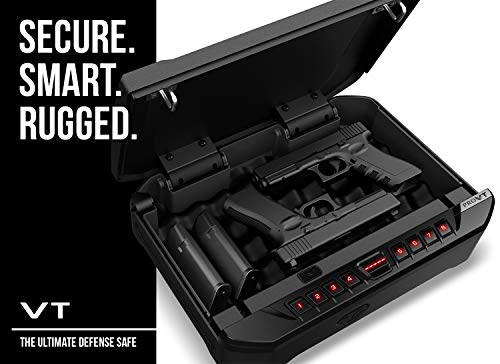 Vaultek VT Full-Size Handgun Bluetooth Smart Safe Multiple Pistol Safe with Auto-Open Lid and Rechargeable Battery(Black)