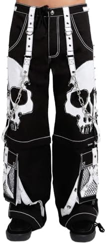 Tripp NYC Mega Skull Pants [BLACK/RED] XXS at Amazon Men's