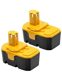 KINGTIANLE - Batería de repuesto para Ryobi One Ryobi P100 P104 P105 P110 130224007 (2 unidades, 3600 mAh, 18 V)