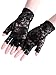 BBTO 3 Pairs 80s Lace Fingerless Gloves Costume Gloves for Christmas Accessory (Black)
