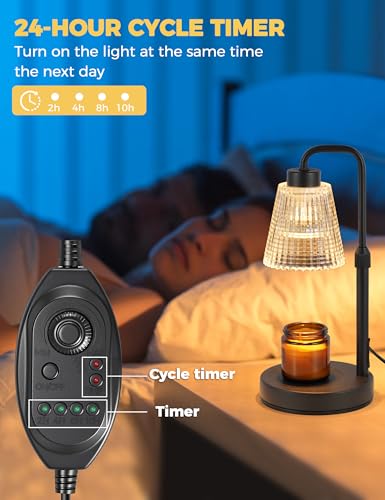 GODONLIF Candle Warmer Lamp with Timer, Birthday Gifts for Women Home Decor | 24h Cycle Timer Dimmable Wax Melt Warmer with 2 Bulbs, Fall Decor for Home Living Room Halloween Decorations Gifts for Mom