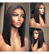 Human Hair Lace Front 4x4 Wigs Bob 150 Density Brazilian Virgin Human Hair Lace Closure Short Bob...