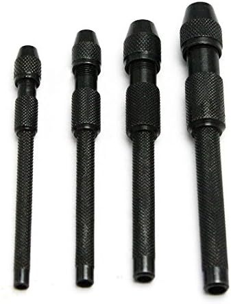 APV-0144 Pin Vise Set 4 Piece Hand Held Hollow Handle Micro Drill Chuck Set for Jewellery Making Model Building Electronics and Precision Work
