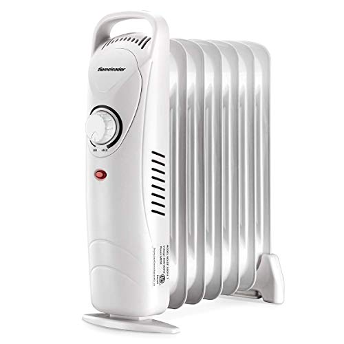 Homeleader Oil Filled Radiator Heater, Portable Overheating Protection Oil Heater, for Home and Office, White
