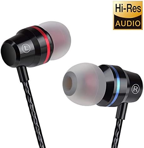 Earbuds Ear Buds in Ear Headphones Wired Earphones with Microphone Mic Stereo and Volume Control Waterproof Metal Wired Earphone for iPhone Samsung Mp3 Players Tablet Laptop 3.5mm (ly-01)