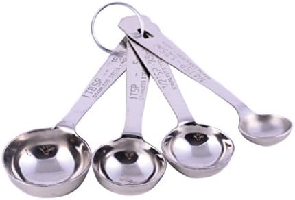 Cussientials Stainless Steel Measuring Spoons Set of 4 Sizes 1/4 tsp, 1/2 tsp, 1 tsp, 1 Tbsp Kitchen Tool Heavy Duty Gadget