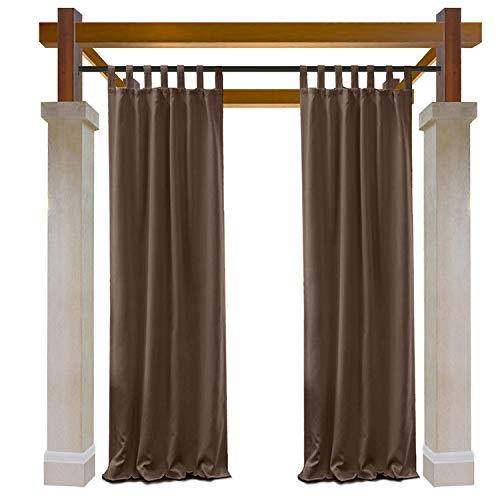 Amazon Com Macochico Outdoor Tab Top Curtains Panels Chocolate