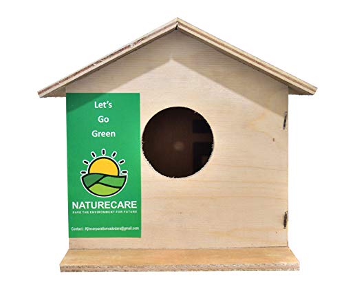 Nature Care Bird Breeding House Nest Box for Sparrow, Finches, Robin