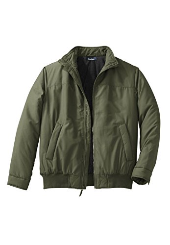 Big & Tall King Size Microfiber Bomber Jacket (Olive,Tall - 5Xl) Big & Tall King Size Microfiber Bomber Jacket (Olive,Tall - 5Xl)