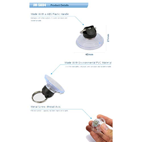 JAKEMY JM-SK04 3Pcs Heavy Duty Suction Cup with Metal Key Ring Disassemble for iPhone Mobile Phone Tablet Opening Repair Tools