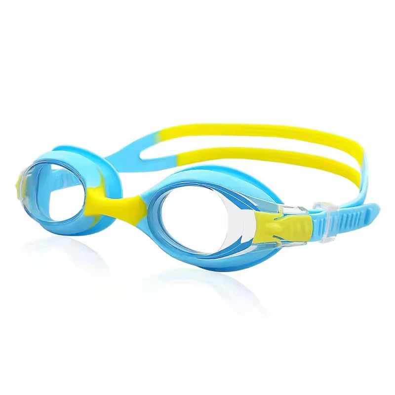 Anti-Fog, UV Protection Waterproof Goggles with Silicone Strap, Polycarbonate Lens, Multiple Colours (Blue Yellow)