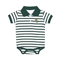 Two Feet Ahead Baylor Bears NCAA College Newborn Infant Baby Striped Polo Creeper (0-3 Months)