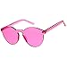 zeroUV One Piece PC Lens Rimless Ultra-Bold Colorful Mono Block Sunglasses 60mm (Pink)